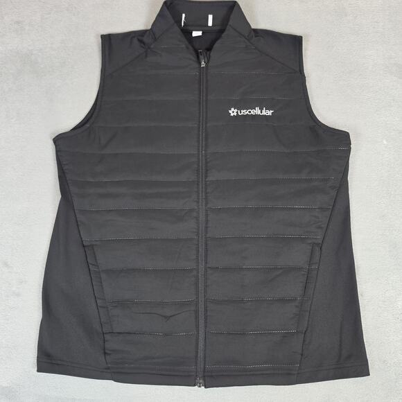 Andrew Marc Jackets & Blazers - Women's XL Black Full Zip Puffer Vest UScellular Logo Softshell Lightweight Jack